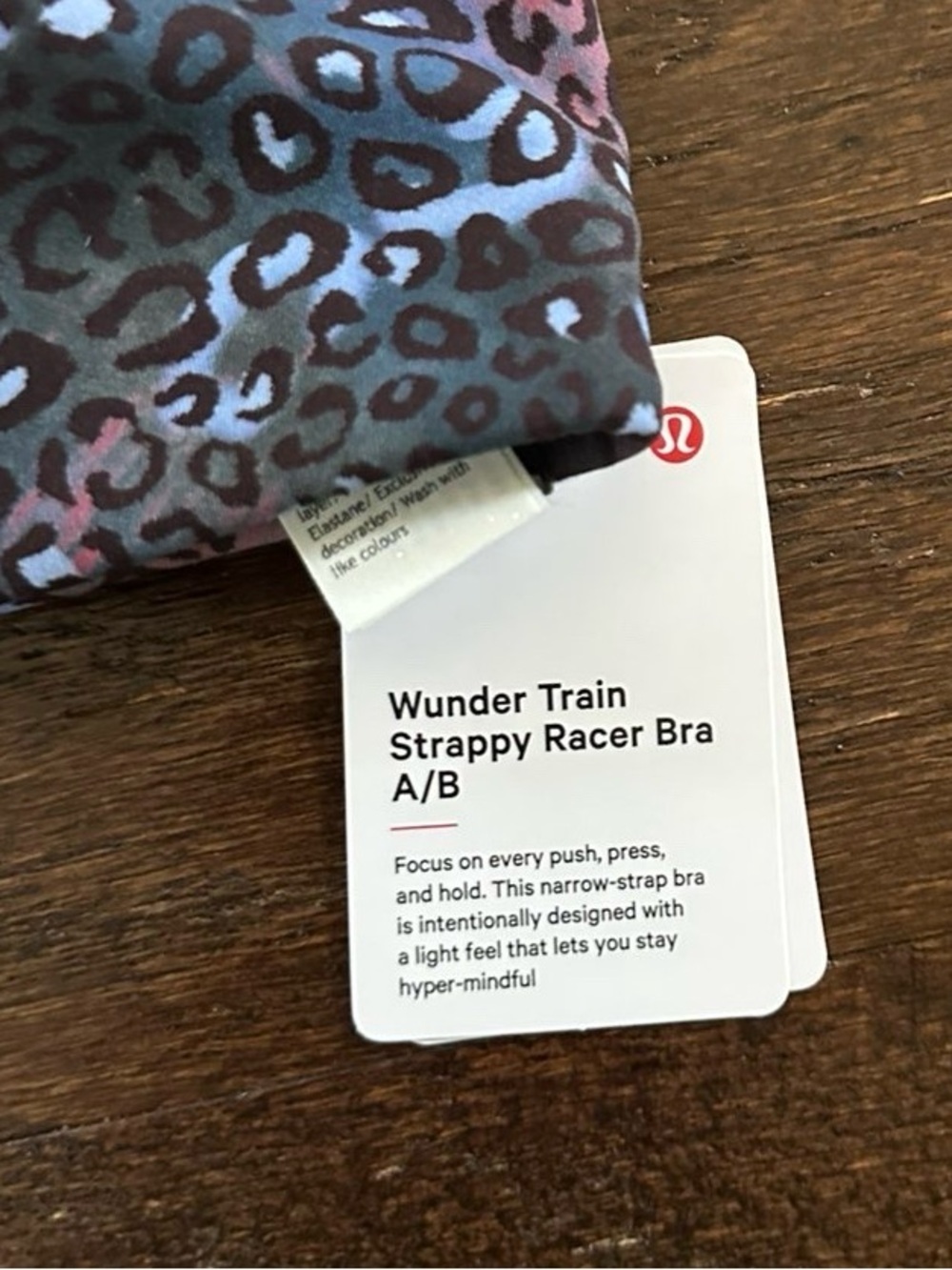 Lululemon Wunder Train Strappy Racer Bra
Light Support, size 6 multi leopard-NWT - Picture 3 of 11
